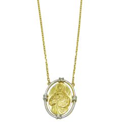 Gargantilha de Ouro 18k Coração de Jesus 3.3g 16.0mm - JRD0080113-3 - RDJ Joias