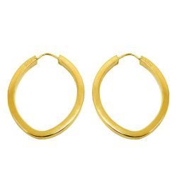 Argola em Ouro 18K Modelo Oval com 32mm - J01800734 - RDJ Joias