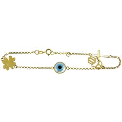 Pulseiras Feminina em Ouro 18k com Olho Grego - J02100453 - RDJ Joias