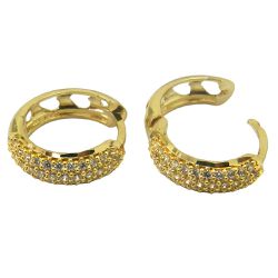 Argolas em Ouro 18k 0,750 com Zircônias - J03002179 - RDJ Joias