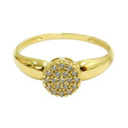 Anel em Ouro 18k de Zircônia Redondo - J03002569 - RDJ Joias