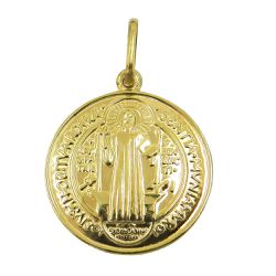 Medalha de São Bento em ouro 18k 0,750 25.0mm - J03100463 - RDJ Joias