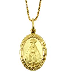 Pingente de Nossa Senhora de Aparecida em ouro 18K - J03100508 - RDJ Joias
