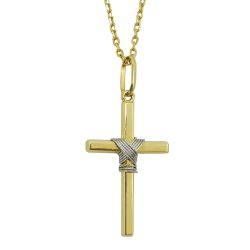 Crucifixo de Ouro 18k com Amarra 2.6g - J03101193 - RDJ Joias