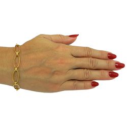 Pulseira de Ouro 18k Feminina com Elos Cartier 18cm - J048004923-2 - RDJ Joias