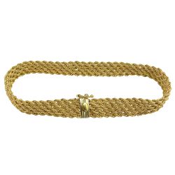 Pulseira modelo corda larga em Ouro 18K - J048005917-8 - RDJ Joias