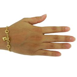 Pulseira Feminina em Ouro 18k Coração - J048005923-6 - RDJ Joias