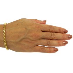 Pulseira de Ouro 18k 0,750 Modelo Elo Português - J048005924-5 - RDJ Joias