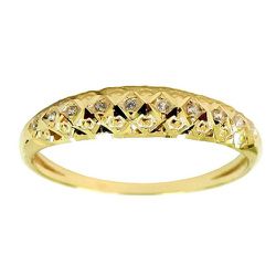 Anel Aparador diamantado Ouro 18k com Zircônias - J06102849 - RDJ Joias