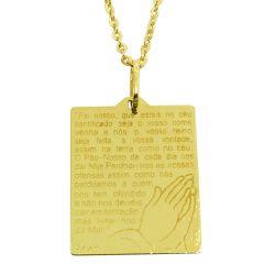 Medalha em Ouro 18K Oração do Pai Nosso - J06103456 - RDJ Joias