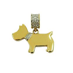 Pingente Cachorro em Ouro 18K com Brilhantes - J06104055 - RDJ Joias