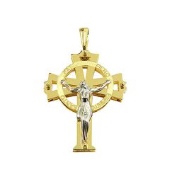 Crucifixo com Cristo em Ouro 18k com 2.7g 32.3mm - J06104070 - RDJ Joias