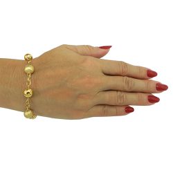 Pulseira de Ouro 18k 750 com Bolas de 9.0mm 19cm - J06104318 - RDJ Joias