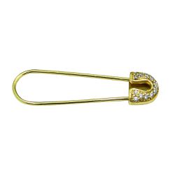 Alfinete em ouro 18k com Zircônias 1.3g e 31.0x9.0mm - J06106510 - RDJ Joias