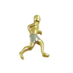 Pingente em Ouro Branco e Amarelo 18k Corredor - J06300103 - RDJ Joias