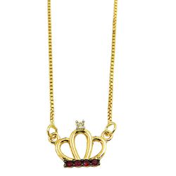 Gargantilha princesa em Ouro 18K com Brilhante e Rubis - J07601188 - RDJ Joias