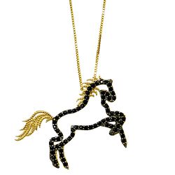 Gargantilha Cavalo em Ouro 18K cravejado com Espinélio - J12400028-0 - RDJ Joias