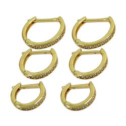 Trio de Brinco de Argola em Ouro com Zircônias 3,2g - J12703007 - RDJ Joias