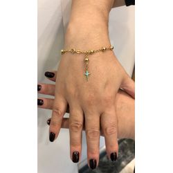 Pulseira em Ouro 18K Terço 11 Bolas de 5.0mm 4.6g - J16400116 - RDJ Joias