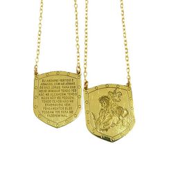  Escapulário de Ouro com Oração de São Jorge Pequeno - J17800022 - RDJ Joias