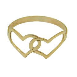 Anel Feminino Corações Entrelaçados em ouro 18k 0,750 - J18000438 - RDJ Joias