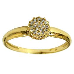 Anel Chuveirinho de Ouro 18k cravejado com Zircônias - J18400247 - RDJ Joias