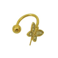 Piercing de Pressão Libélula em Ouro 18k 0,750 com Zircônias - J18400641 - RDJ Joias