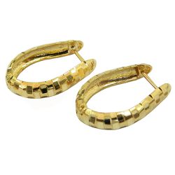 Brinco em Ouro 18k Argola Diamantada 18.5x14.8mm - J18400958 - RDJ Joias