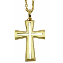 Crucifixo sem Cristo em Ouro 18K Vazado - J18600156 - RDJ Joias