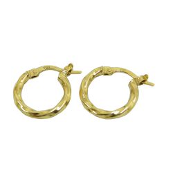 Argola em Ouro 18k 750 Torcida com 17.0mm 2.0g - J19200004 - RDJ Joias