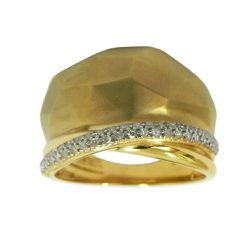 Anel em Ouro 18k Largo com Brilhantes - JAR0001210-0 - RDJ Joias