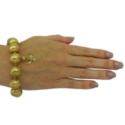 Pulseira em Ouro 18k de Bolas Grandes com Brilhantes - JP0003218-8 - RDJ Joias