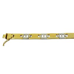 Pulseira em Ouro Branco e Amarelo 18k Masculina - JP0004515-6 - RDJ Joias