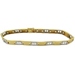 Pulseira em Ouro Branco e Amarelo Maciço 15.6g 6.0mm - JP0004515-6 - RDJ Joias