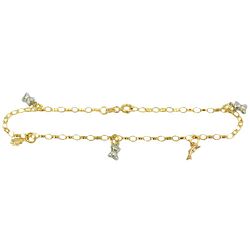 Pulseira Feminina de Ouro 18K com Pingentes Diversos - JP000643-2 - RDJ Joias