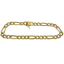 Pulseira em Ouro 18k Masculina Elo Fígaro 6.0g 3x1 - JP001726-2 - RDJ Joias