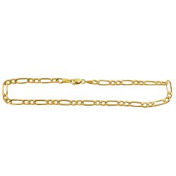 Pulseira em Ouro 18K 0,750 Modelo Fígaro 2x1 e 3mm - JP002721-9 - RDJ Joias