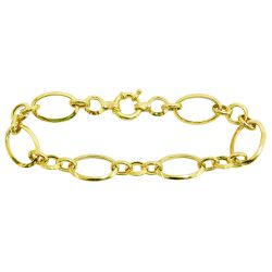 Pulseira de Ouro 18k com Elos Ovalados Ocos 11x17mm - JP030406-6 - RDJ Joias