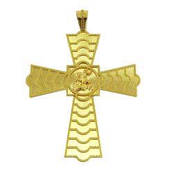 Crucifixo com São Jorge em Ouro 18K Grande - JP0310011-5 - RDJ Joias