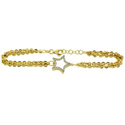 Pulseira Estrela em Ouro Branco e Amarelo com brilhantes - JP04800594-7 - RDJ Joias