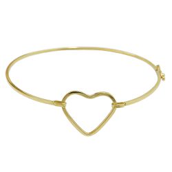 Bracelete de Ouro 18k com Coração Vazado 2.5g - JPB010622-5 - RDJ Joias