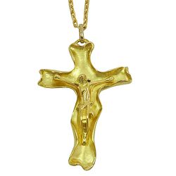 Crucifixo com Cristo em alto relevo Ouro 18K - JPGR000129-2 - RDJ Joias