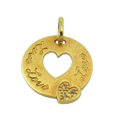  Pingente em ouro 18k Coração Love com Brilhantes - JPGR000421-6 - RDJ Joias