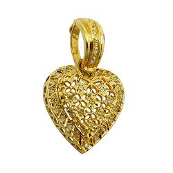 Pingente Coração em Ouro 18K com Brilhantes - JPGR000423-6 - RDJ Joias