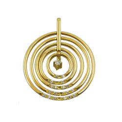 Pingente em ouro 18k Mandala Circulos Flexíveis com Brilhantes - JPGR001025-9 - RDJ Joias
