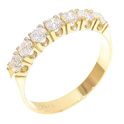 Meia Aliança Ouro 18K 750 com Diamantes - 0100022091 - RDJ Joias