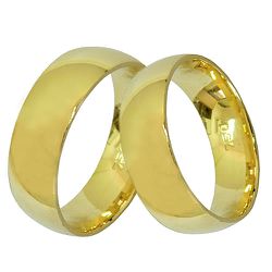 Alianças de Casamento em Ouro 18K Abaulada 6.0mm - 210012000 - RDJ Joias