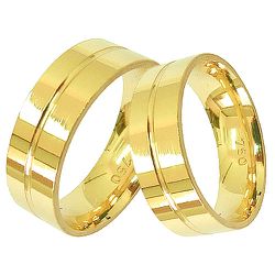 Alianças de Casamento em Ouro 18K Frisadas 6mm - 210122000 - RDJ Joias