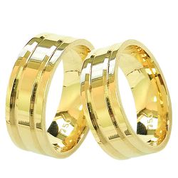 Modelos de Alianças de Casamento Quadradas Ouro 18K - 210142000 - RDJ Joias