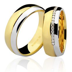 Lindas Alianças de Casamento Anatômicas em Ouro 18K sem Brilhantes - 7502494000 - RDJ Joias